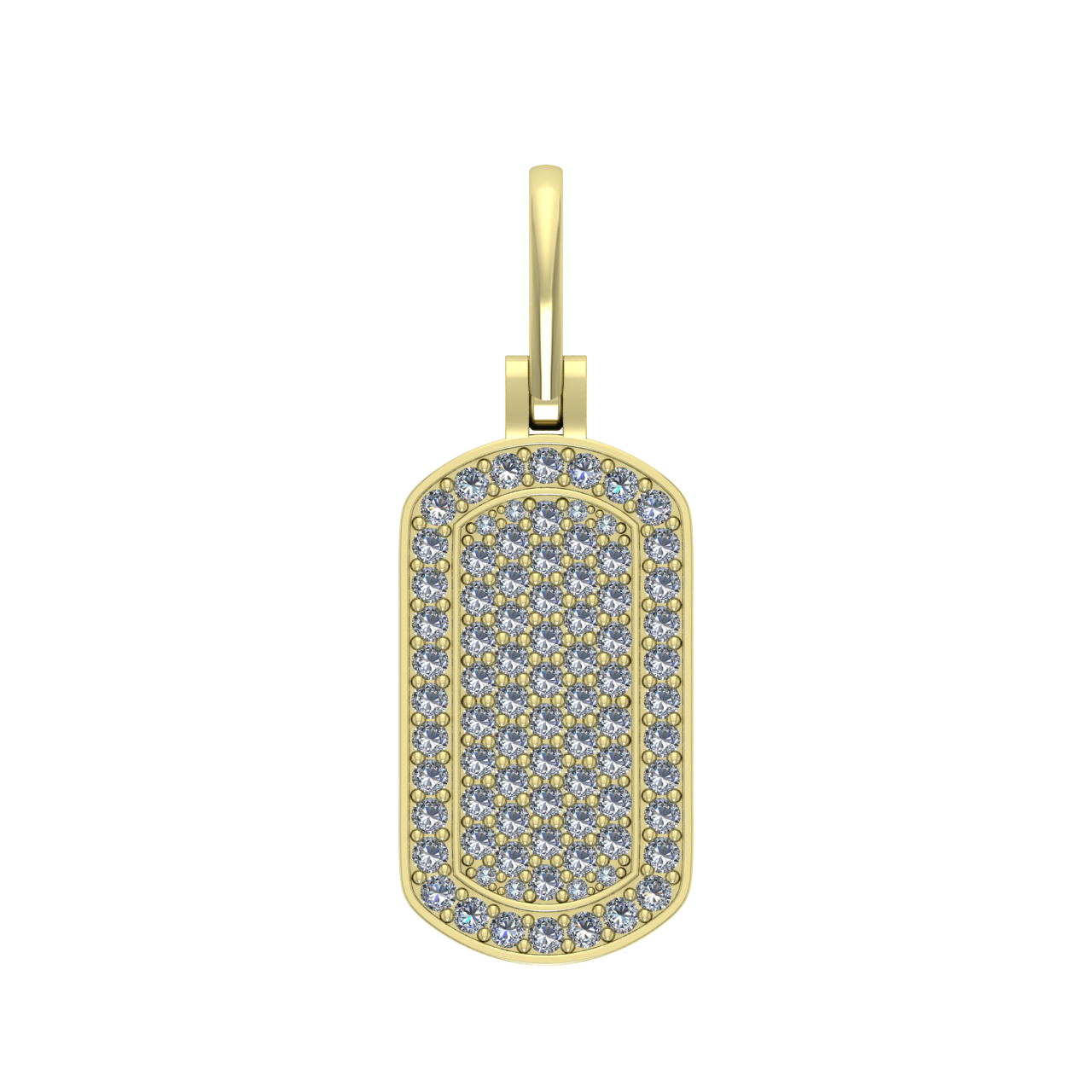 HIP-HOP DOG TAG DIAMONDS PENDANT
